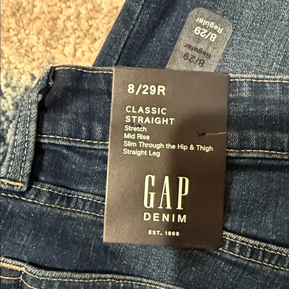 GAP Classic Straight Dark Blue Jeans. NWT - Picture 4 of 5